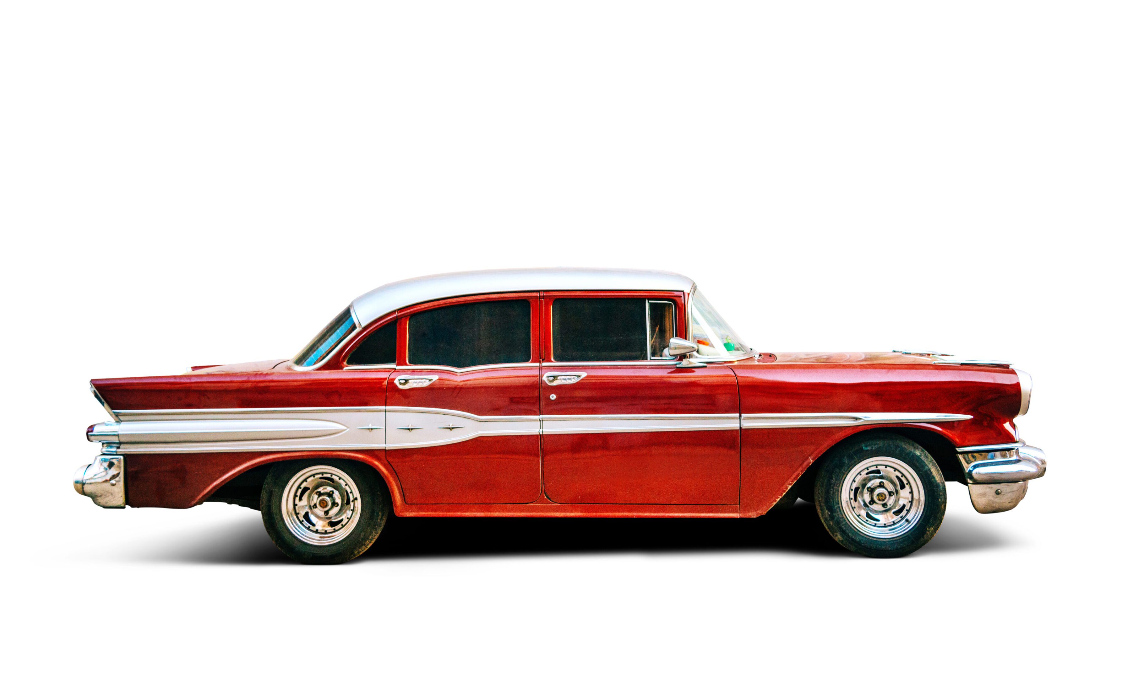 Old American car on white Background with clipping Path Old American car on white Background with clipping Path
